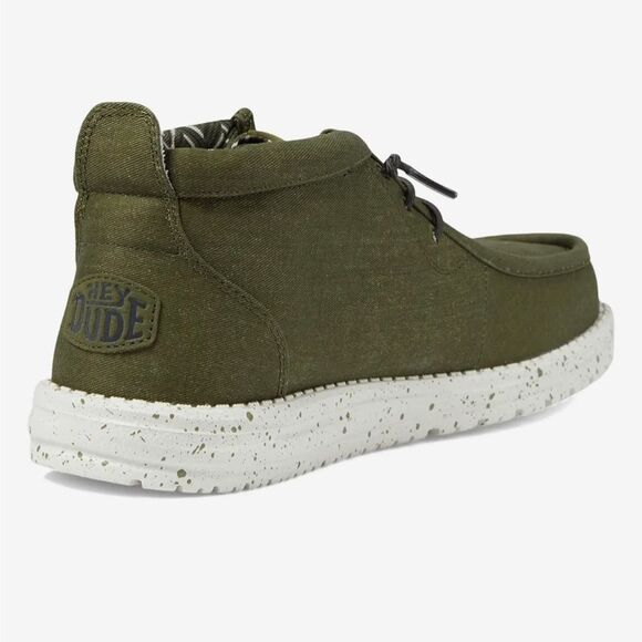 Hey Dude Men's Wally Mid Canvas Olive Men Shoes size 9 - Picture 5 of 9